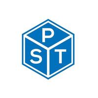 pst brief logo ontwerp op zwarte achtergrond. pst creatieve initialen brief logo concept. pst brief ontwerp. vector