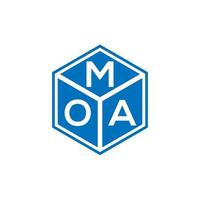 moa brief logo ontwerp op zwarte achtergrond. moa creatieve initialen brief logo concept. moa brief ontwerp. vector