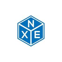 nxe brief logo ontwerp op zwarte achtergrond. nxe creatieve initialen brief logo concept. nxe brief ontwerp. vector