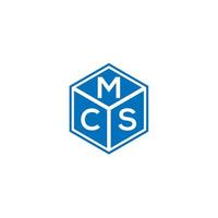 mcs brief logo ontwerp op zwarte achtergrond. mcs creatieve initialen brief logo concept. mcs-briefontwerp. vector