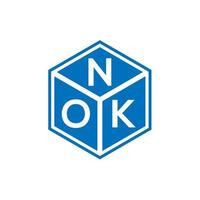 nok brief logo ontwerp op zwarte achtergrond. nok creatieve initialen brief logo concept. nok brief ontwerp. vector