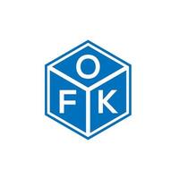 ofk brief logo ontwerp op zwarte achtergrond. ofk creatieve initialen brief logo concept. ofk brief ontwerp. vector