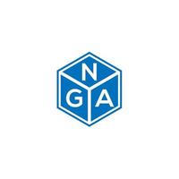 NGA brief logo ontwerp op zwarte achtergrond. nga creatieve initialen brief logo concept. nga-briefontwerp. vector