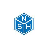 nsh creatieve initialen brief logo concept. nsh brief design.nsh brief logo ontwerp op zwarte achtergrond. nsh creatieve initialen brief logo concept. nsh-briefontwerp. vector