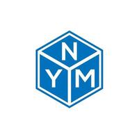 nym brief logo ontwerp op zwarte achtergrond. nym creatieve initialen brief logo concept. nym brief ontwerp. vector