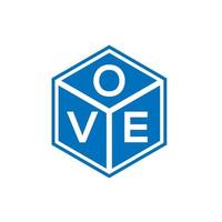 ove brief logo ontwerp op zwarte achtergrond. ove creatieve initialen brief logo concept. ove brief ontwerp. vector