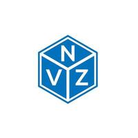 NVZ brief logo ontwerp op zwarte achtergrond. nvz creatieve initialen brief logo concept. nvz brief ontwerp. vector