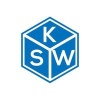 kw brief logo ontwerp op zwarte achtergrond. ksw creatieve initialen brief logo concept. ksw-briefontwerp. vector