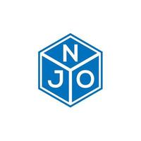 NJ brief logo ontwerp op zwarte achtergrond. njo creatieve initialen brief logo concept. njo brief ontwerp. vector
