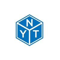 NT brief logo ontwerp op zwarte achtergrond. nyt creatieve initialen brief logo concept. nyt brief ontwerp. vector