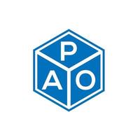 pao brief logo ontwerp op zwarte achtergrond. pao creatieve initialen brief logo concept. pao brief ontwerp. vector