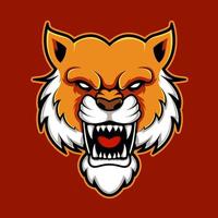 hoofd tijger dierlijke mascotte voor sport en esports logo vectorillustratie vector