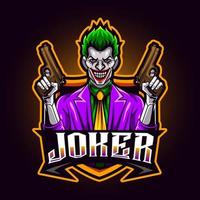 joker pistool mascotte voor sport en esports logo vectorillustratie vector