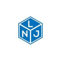 lnj brief logo ontwerp op zwarte achtergrond. lnj creatieve initialen brief logo concept. lnj brief ontwerp. vector