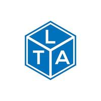 lta brief logo ontwerp op zwarte achtergrond. lta creatieve initialen brief logo concept. lta brief ontwerp. vector