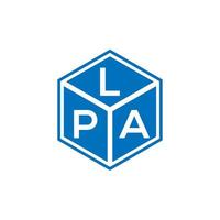 lpa brief logo ontwerp op zwarte achtergrond. lpa creatieve initialen brief logo concept. lpa brief ontwerp. vector