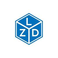 LZD brief logo ontwerp op zwarte achtergrond. lzd creatieve initialen brief logo concept. lzd brief ontwerp. vector