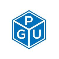 pgu brief logo ontwerp op zwarte achtergrond. pgu creatieve initialen brief logo concept. pgu brief ontwerp. vector