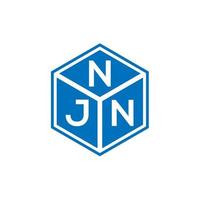 njn brief logo ontwerp op zwarte achtergrond. njn creatieve initialen brief logo concept. njn brief ontwerp. vector