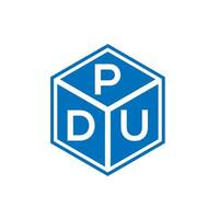 pdu brief logo ontwerp op zwarte achtergrond. pdu creatieve initialen brief logo concept. pdu brief ontwerp. vector