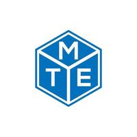 mte brief logo ontwerp op zwarte achtergrond. mte creatieve initialen brief logo concept. mte brief ontwerp. vector