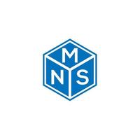 mns brief logo ontwerp op zwarte achtergrond. mns creatieve initialen brief logo concept. mns brief ontwerp. vector