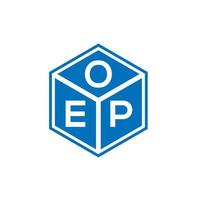 oep brief logo ontwerp op zwarte achtergrond. oep creatieve initialen brief logo concept. oep brief ontwerp. vector