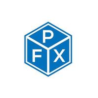 pfx brief logo ontwerp op zwarte achtergrond. pfx creatieve initialen brief logo concept. pfx-briefontwerp. vector