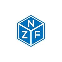 NZF brief logo ontwerp op zwarte achtergrond. nzf creatieve initialen brief logo concept. nzf brief ontwerp. vector