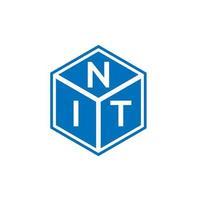 nit brief logo ontwerp op zwarte achtergrond. nit creatieve initialen brief logo concept. nit brief ontwerp. vector