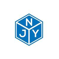 NJ brief logo ontwerp op zwarte achtergrond. njy creatieve initialen brief logo concept. njy brief ontwerp. vector