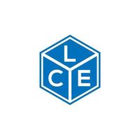 lce brief logo ontwerp op zwarte achtergrond. lce creatieve initialen brief logo concept. lce brief ontwerp. vector