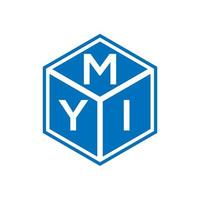 myi brief logo ontwerp op zwarte achtergrond. myi creatieve initialen brief logo concept. myi brief ontwerp. vector