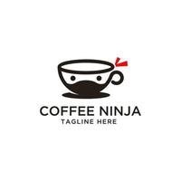 kopje koffie ninja logo ontwerp inspiratie vector