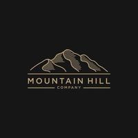 gouden berg logo voor outdoor avontuur reizen camping jager ontwerpsjabloon vector