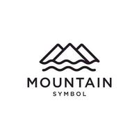 vintage bergzee avontuur logo ontwerp vector