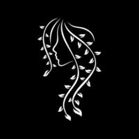 blad meisje. een logo-afbeelding van een combinatie van vrouwen met bladhaarvariaties vector