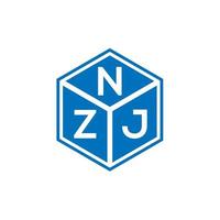 NZJ brief logo ontwerp op zwarte achtergrond. nzj creatieve initialen brief logo concept. nzj brief ontwerp. vector