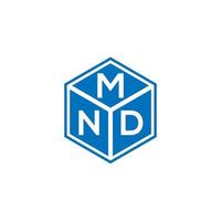 mnd brief logo ontwerp op zwarte achtergrond. mnd creatieve initialen brief logo concept. mnd brief ontwerp. vector