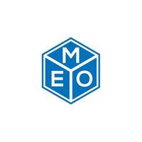 meo brief logo ontwerp op zwarte achtergrond. meo creatieve initialen brief logo concept. meo brief ontwerp. vector