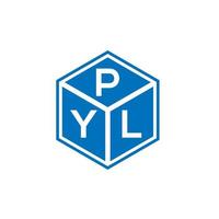 pyl brief logo ontwerp op zwarte achtergrond. pyl creatieve initialen brief logo concept. pyl brief ontwerp. vector