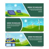 bannerset voor groene technologie vector