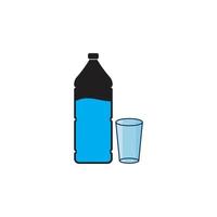 plastic fles en glas vector icon