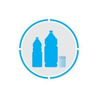 plastic fles en glas vector icon