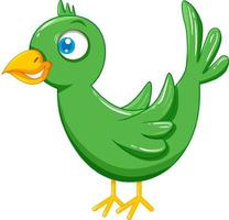 schattige groene vogel in cartoonstijl vector