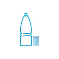 plastic fles en glas vector icon