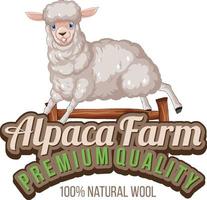 alpaca boerderij-logo voor wolproducten vector