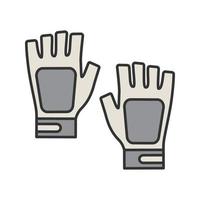 vingerloze gym handschoenen kleur icoon. geïsoleerde vectorillustratie vector