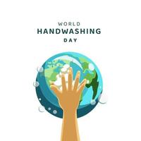 wereld handen wassen dag vectorillustratie vector