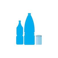 plastic fles en glas vector icon